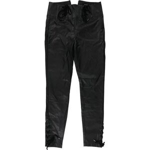 GUESS Womens Envy Coated Straight Leg Casual Pants, Black, 4, DM